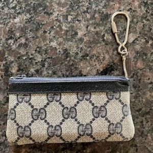 Vintage Gucci Zipper Pouch with Key Ring